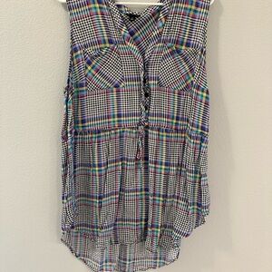 Torrid Colorful Plaid Sleeveless Blouse